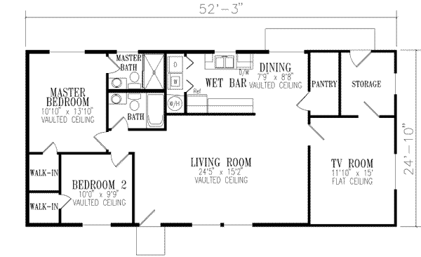 Adobe / Southwestern Floor Plan - Main Floor Plan #1-233