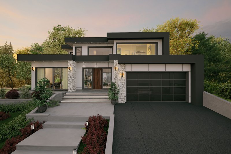 Dream House Plan - Exterior - Front Elevation 3 for Modern House Plan #1101-12 - 3 bed, 3.5 bath
