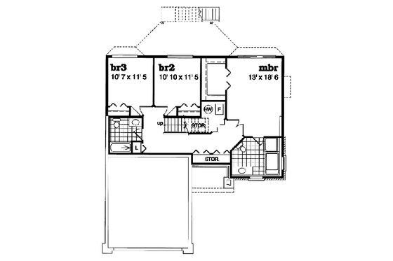 Floor Plan - Lower Floor for Traditional House Plan #47-353 - 3 bed, 2.5 bath