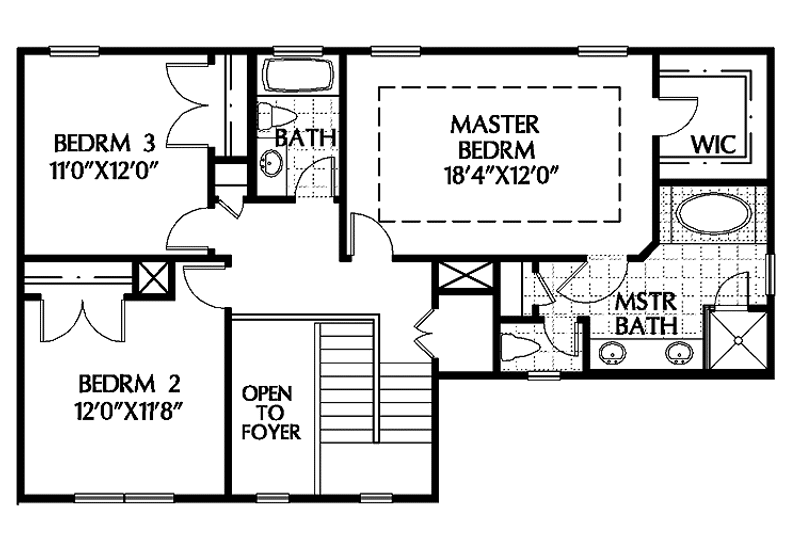 House Plan Design - Floor Plan - Upper Floor for Country House Plan #999-75 - 3 bed, 2.5 bath