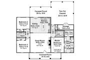 Colonial Style House Plan - 3 Beds 2 Baths 1640 Sq/Ft Plan #21-338 