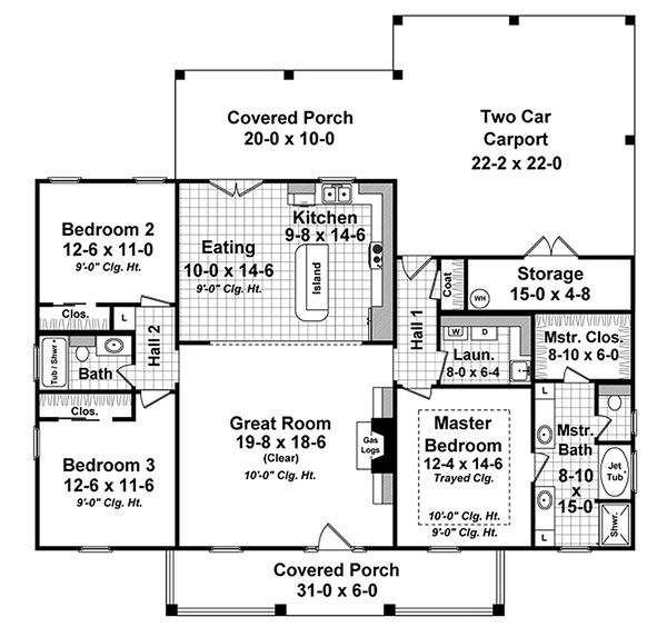 Home Plan - Colonial Floor Plan - Main Floor Plan #21-338