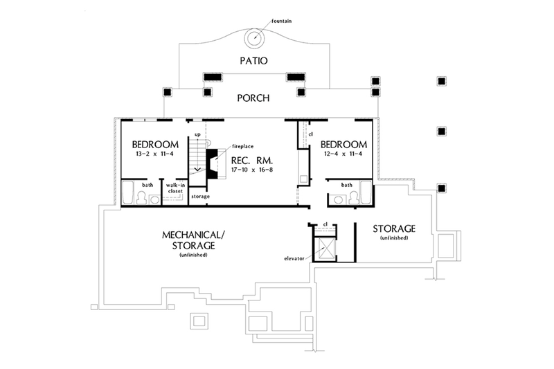Dream House Plan - Floor Plan - Lower Floor for European House Plan #929-1015 - 4 bed, 4 bath