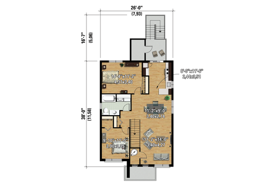 Floor Plan - Upper Floor 1 for Contemporary House Plan #25-4553 - 6 bed, 3 bath
