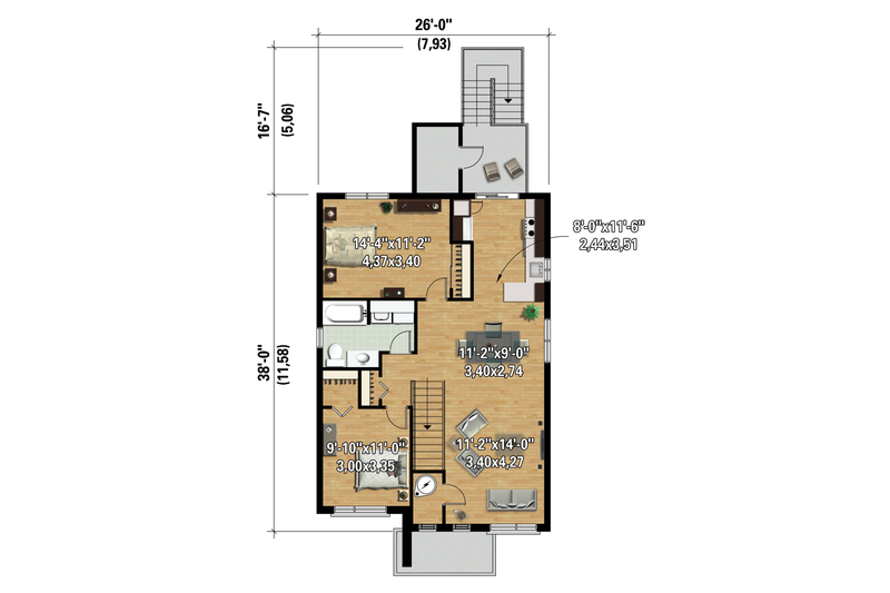 House Blueprint - Floor Plan - Upper Floor 1 for Contemporary House Plan #25-4553 - 6 bed, 3 bath