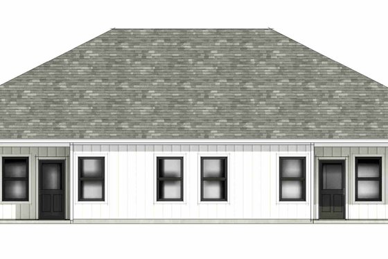 Exterior - Rear Elevation 1 for Farmhouse House Plan #1096-132 - 2 bed, 2 bath