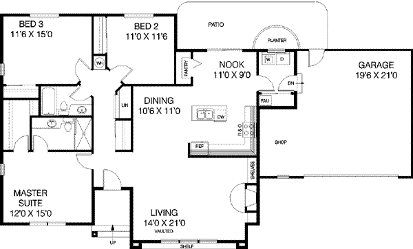 Ranch Floor Plan - Main Floor Plan #60-324