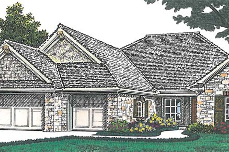 House Blueprint - Exterior - Front Elevation 3 for Traditional House Plan #310-1262 - 3 bed, 2 bath