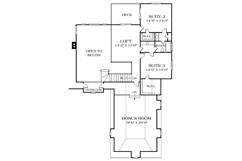Dream House Plan - Floor Plan - Upper Floor for Traditional House Plan #453-436 - 5 bed, 3.5 bath