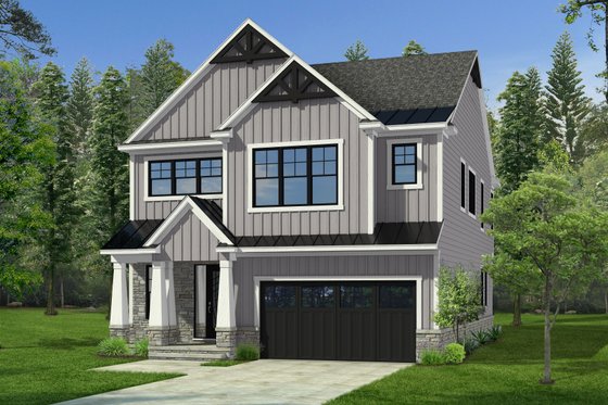 Exterior - Front Elevation 3 for Farmhouse House Plan #1057-39 - 4 bed, 3.5 bath