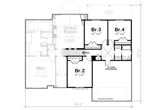 Floor Plan - Other Floor for Craftsman House Plan #20-2146 - 4 bed, 2.5 bath