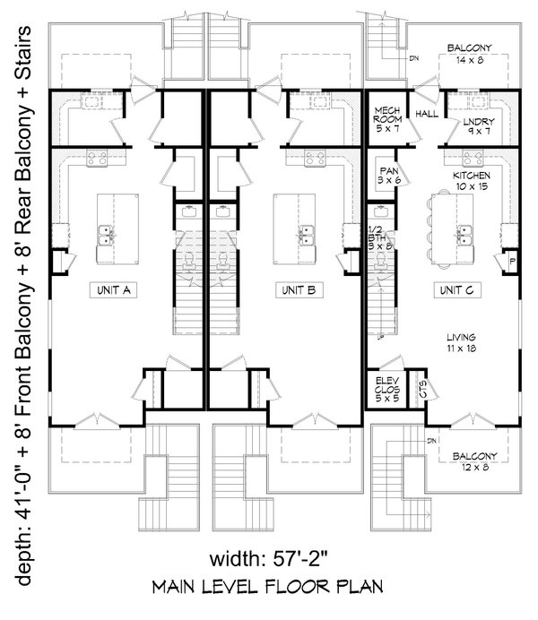 Modern Floor Plan - Main Floor Plan #932-1164