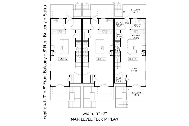 Home Plan - Floor Plan - Main Floor for Modern House Plan #932-1164 - 9 bed, 10.5 bath