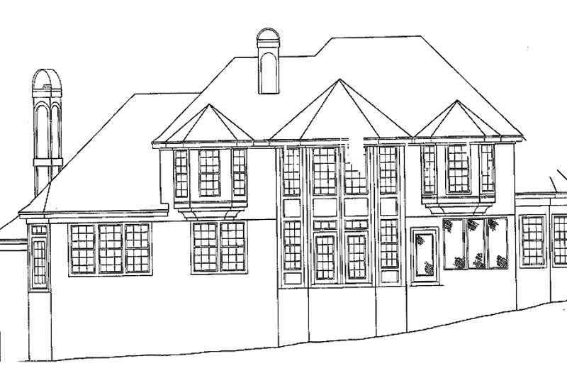 Home Plan - Exterior - Rear Elevation for Mediterranean House Plan #952-80 - 4 bed, 4.5 bath