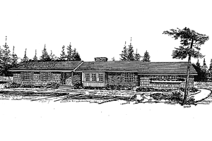 Exterior - Front Elevation 3 for Ranch House Plan #315-111 - 4 bed, 2.5 bath