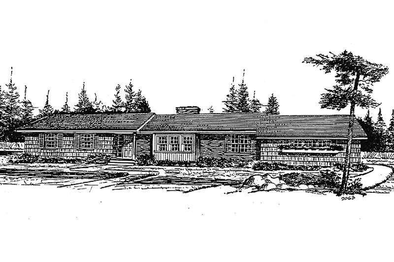 Home Plan - Exterior - Front Elevation 3 for Ranch House Plan #315-111 - 4 bed, 2.5 bath