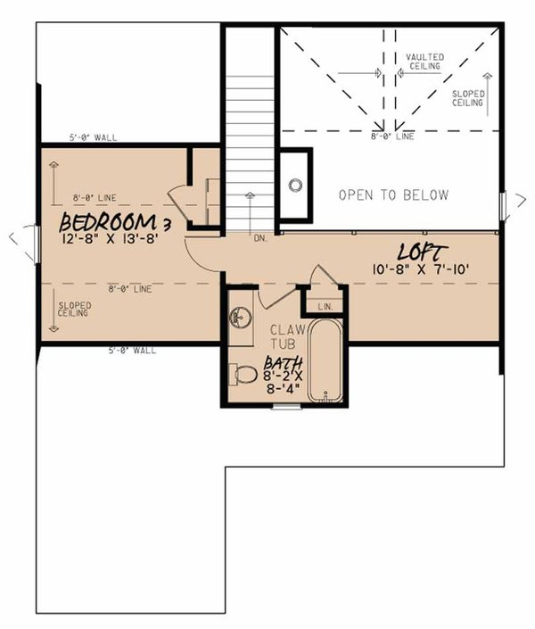 Craftsman Floor Plan - Upper Floor Plan #17-3370