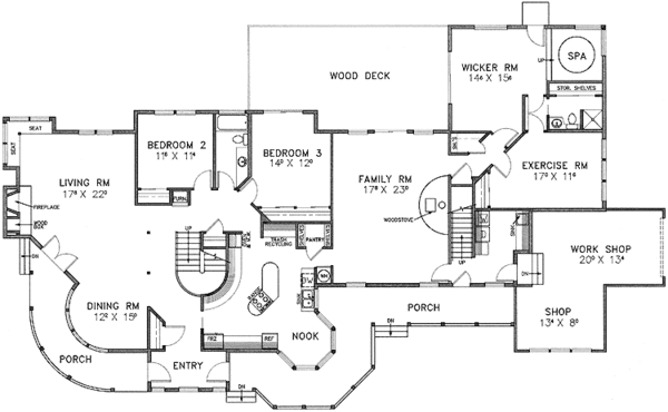 Home Plan - Craftsman Floor Plan - Main Floor Plan #60-662