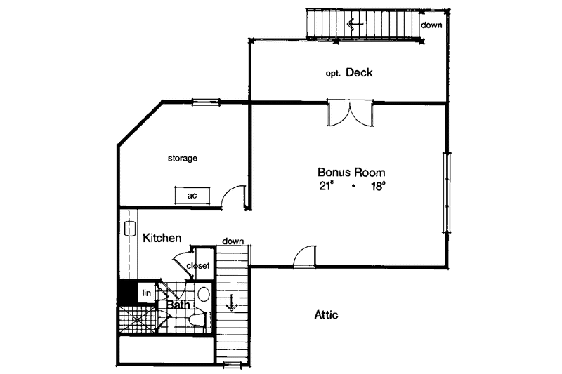 Home Plan - Floor Plan - Upper Floor for Prairie House Plan #417-619 - 4 bed, 5 bath