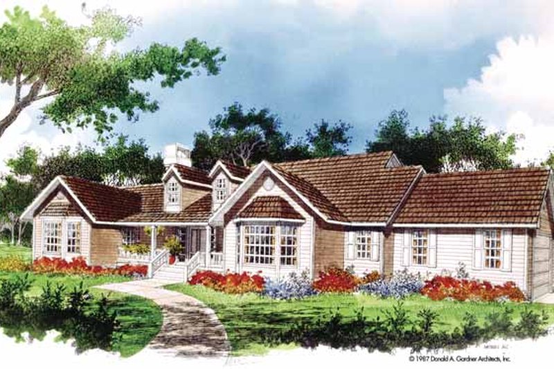 Architectural House Design - Ranch Exterior - Front Elevation Plan #929-65