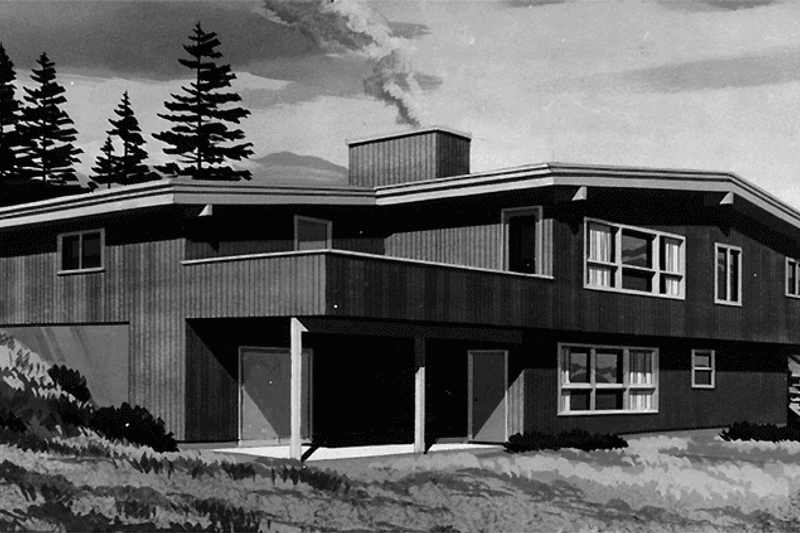 Architectural House Design - Prairie Exterior - Front Elevation Plan #320-1167