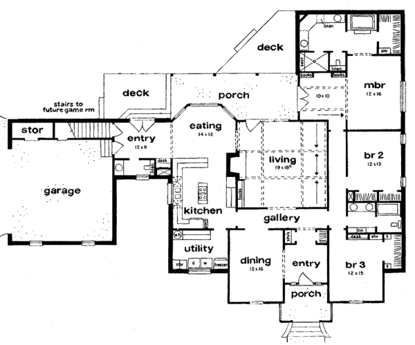 House Plan Design - Colonial Floor Plan - Main Floor Plan #36-607