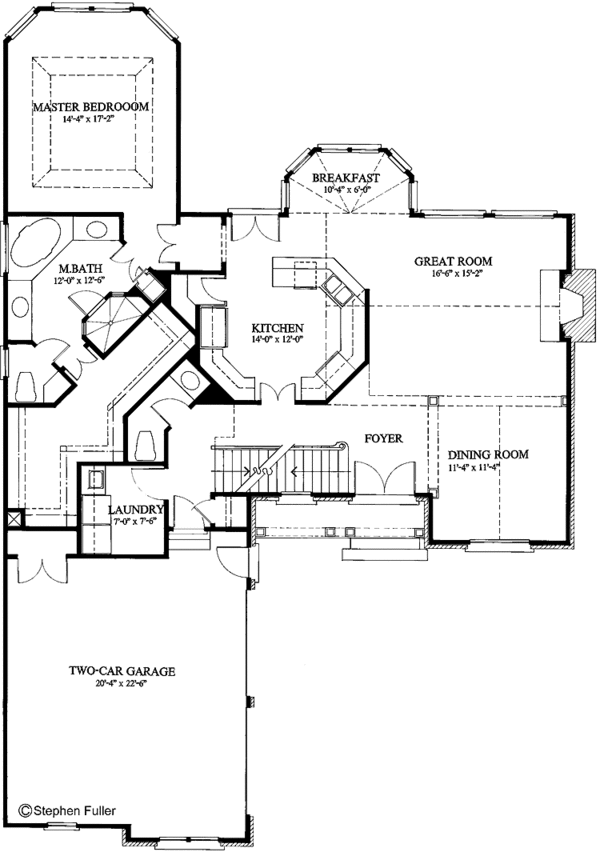 Home Plan - Colonial Floor Plan - Main Floor Plan #429-61