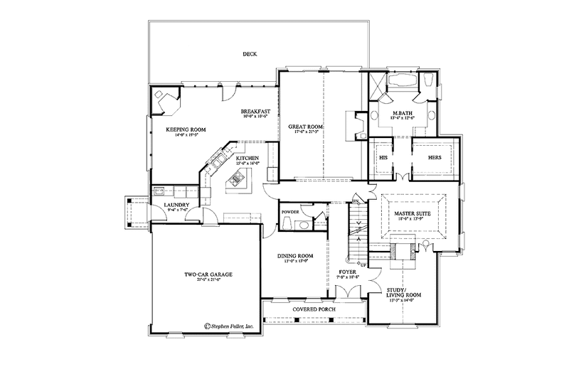 Architectural House Design - Floor Plan - Main Floor for Country House Plan #429-56 - 4 bed, 3.5 bath