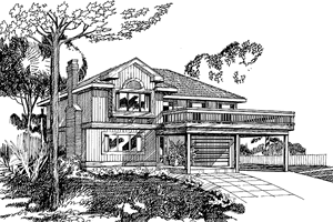 House Design - Exterior - Front Elevation for Contemporary House Plan #47-915 - 3 bed, 2 bath