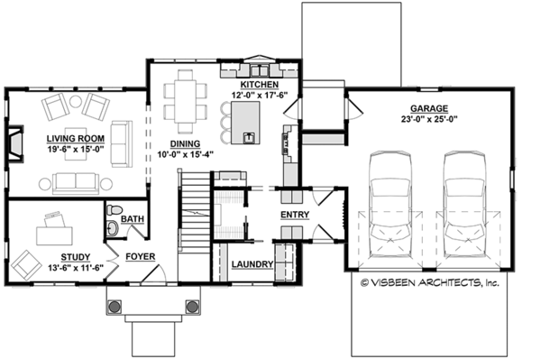 Home Plan - Colonial Floor Plan - Main Floor Plan #928-289