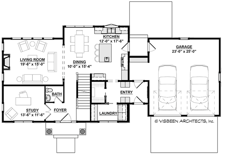 Home Plan - Floor Plan - Main Floor for Colonial House Plan #928-289 - 4 bed, 2.5 bath