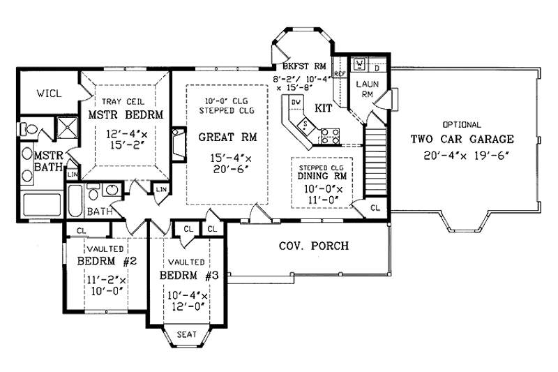 House Plan Design - Floor Plan - Main Floor for Country House Plan #314-213 - 3 bed, 2 bath