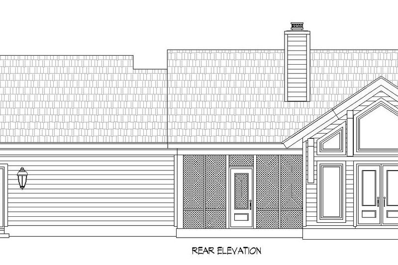 Architectural House Design - Exterior - Rear Elevation 1 for Ranch House Plan #932-671 - 2 bed, 2 bath