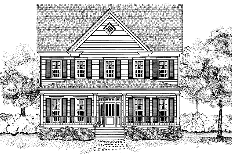 House Blueprint - Classical Exterior - Front Elevation Plan #1014-48