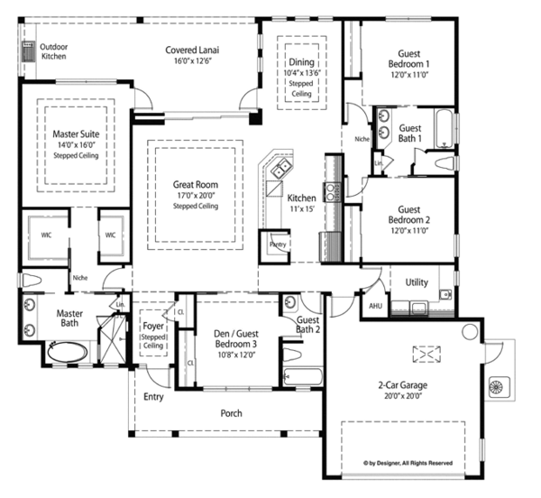 Country Floor Plan - Main Floor Plan #938-68
