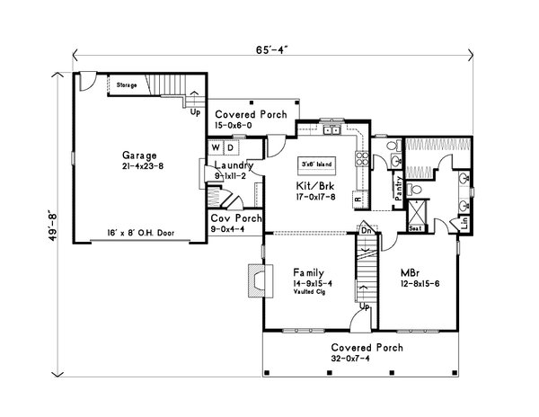 Country Floor Plan - Main Floor Plan #22-645