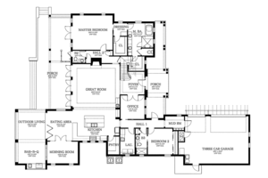 Floor Plan - Main Floor for Country House Plan #1058-80 - 4 bed, 4.5 bath