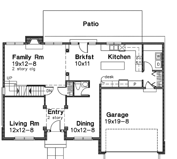 Home Plan - Colonial Floor Plan - Main Floor Plan #320-964