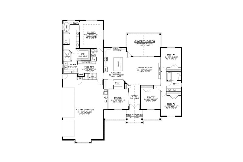 Farmhouse Style House Plan - 4 Beds 2.5 Baths 2543 Sq/Ft Plan #1064-150 ...