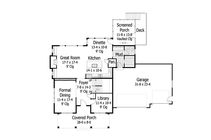 Home Plan - Floor Plan - Main Floor for Traditional House Plan #51-1120 - 5 bed, 3.5 bath