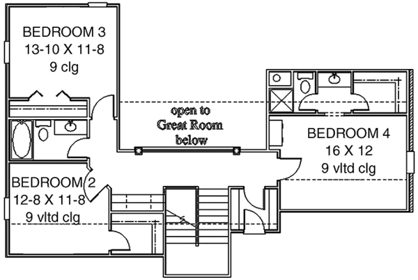 Dream House Plan - Country Floor Plan - Upper Floor Plan #306-133