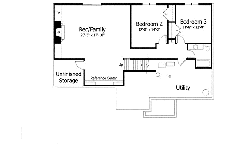 Dream House Plan - Floor Plan - Lower Floor for European House Plan #51-966 - 3 bed, 2.5 bath