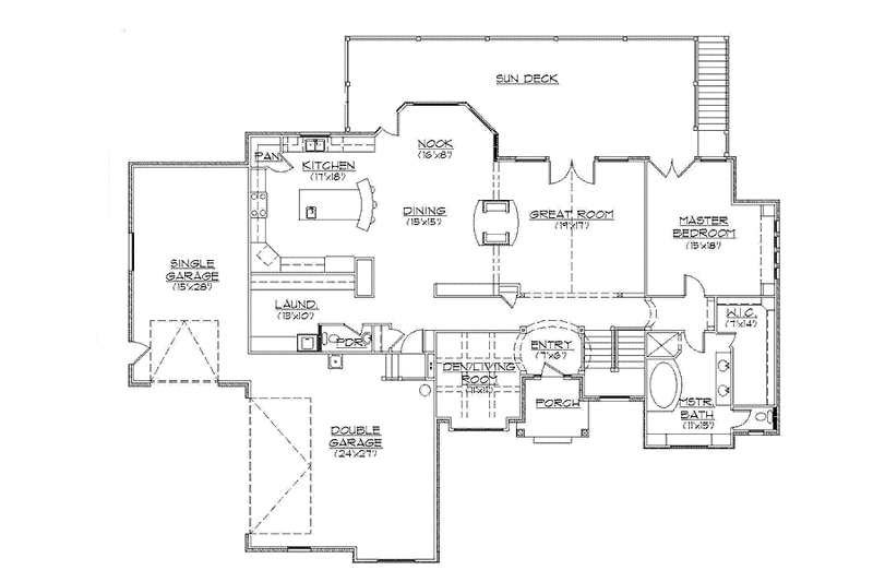Home Plan - Floor Plan - Main Floor for Craftsman House Plan #945-132 - 1 bed, 1.5 bath