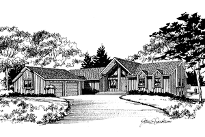 Dream House Plan - Exterior - Front Elevation for Ranch House Plan #314-208 - 3 bed, 2 bath
