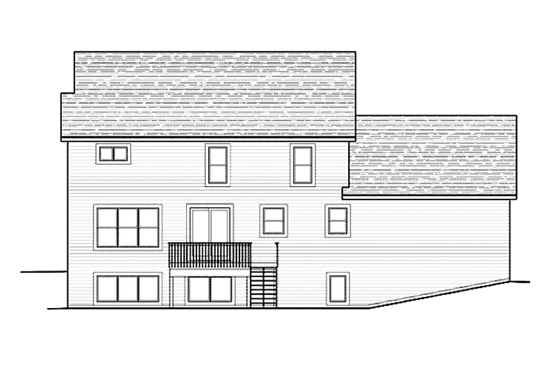 House Blueprint - Exterior - Rear Elevation for Colonial House Plan #51-1090 - 4 bed, 3 bath