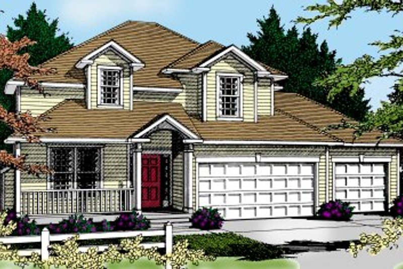 Colonial Style House Plan - 4 Beds 3 Baths 2521 Sq/Ft Plan #97-223