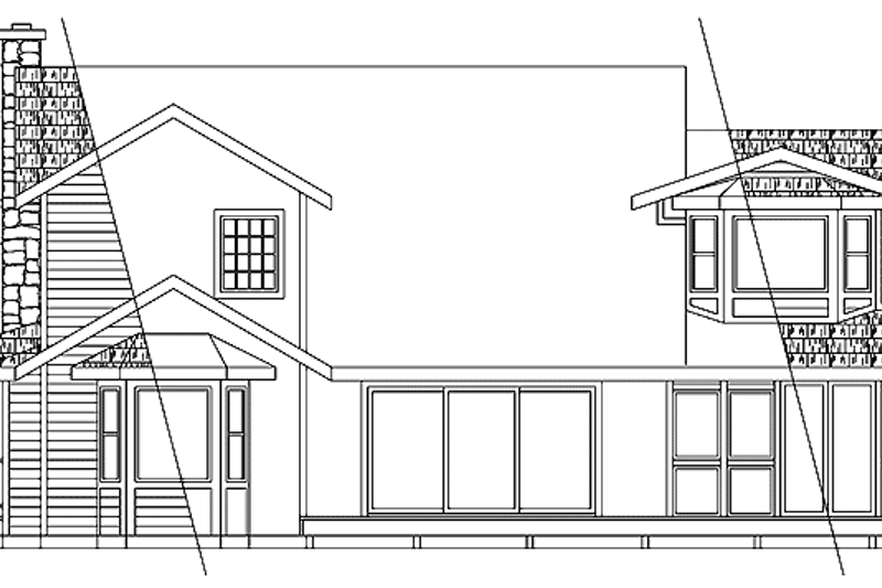 Home Plan - Exterior - Rear Elevation for Craftsman House Plan #124-1081 - 4 bed, 3.5 bath