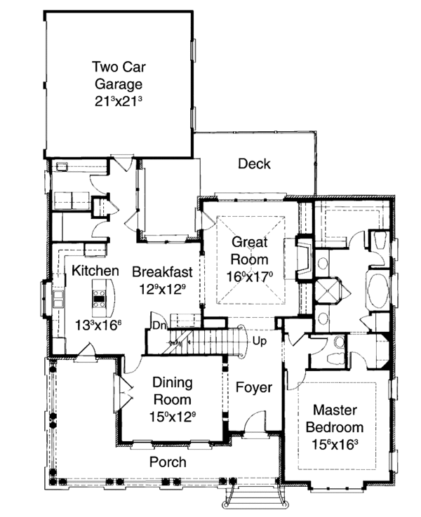 House Plan Design - Colonial Floor Plan - Main Floor Plan #429-162