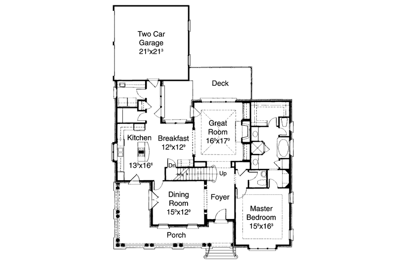 Home Plan - Floor Plan - Main Floor for Colonial House Plan #429-162 - 3 bed, 2.5 bath