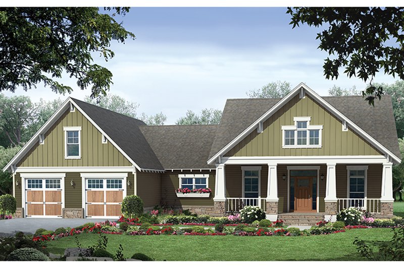 House Plan Design - Exterior - Front Elevation 3 for Ranch House Plan #21-440 - 3 bed, 2 bath